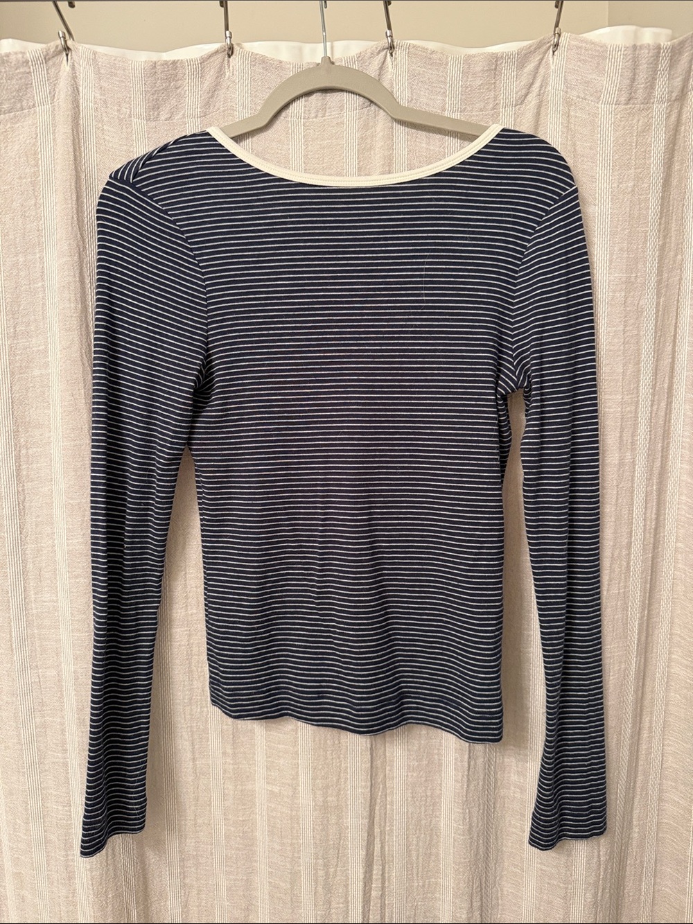 Citizens of Humanity Long-Sleeve Boatneck Top - Navy/White